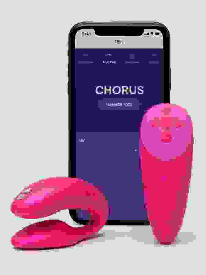 We-Vibe Chorus Cosmic Pink App and Remote Controlled Rechargeable Couple's Vibrator, Pink, hi-res